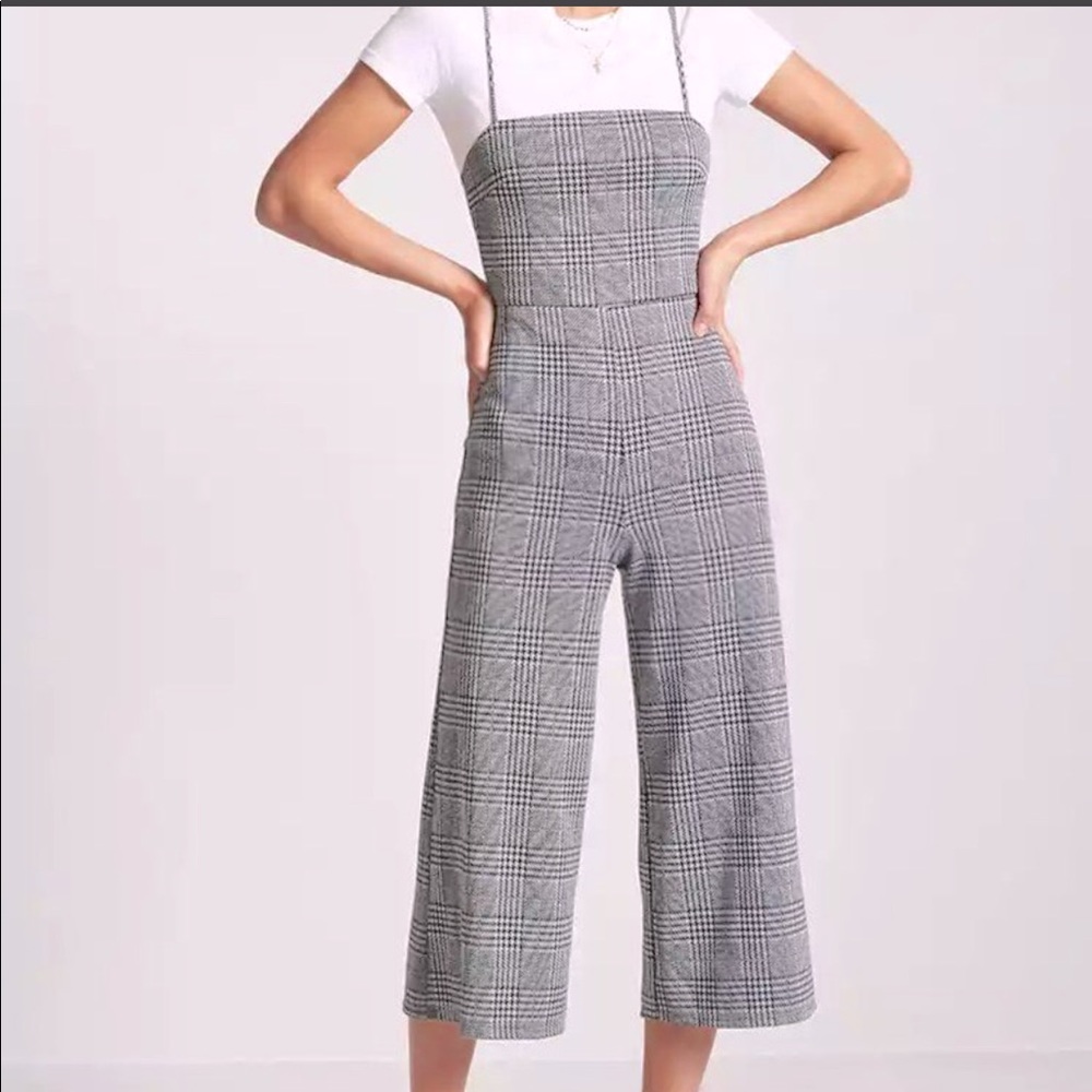 NWT Glen plaid 🖤cami jumpsuit📍FIRM📍